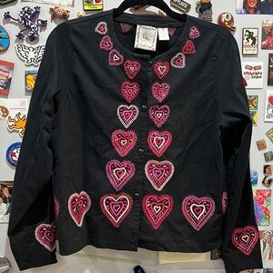 Michael Simon Lite cotton heart design jacket - Large VG condition